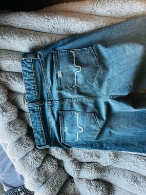 Kimes Ranch Blue Denim Jeans with White Label